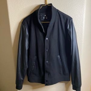 Black Varsity Letterman Streetwear Jacket